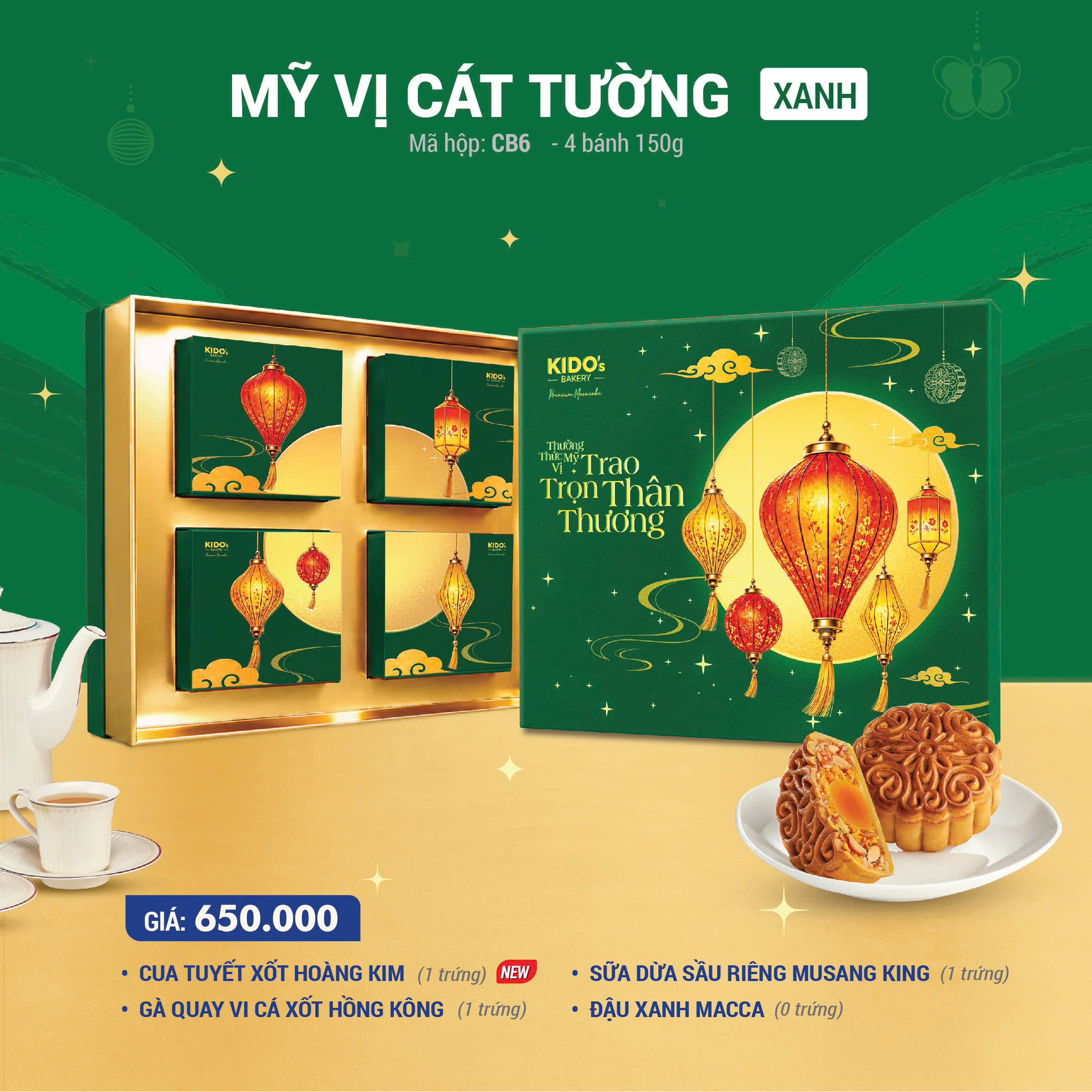 MỸ VỊ CÁT TƯỜNG (Xanh) 4 Bánh x 150G