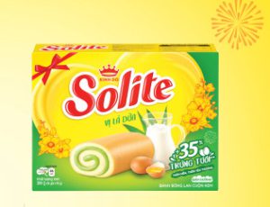 BÁNH BÔNG LAN CUỘN SOLITE 288G (KEM VỊ LÁ DỨA) - TẾT 2024