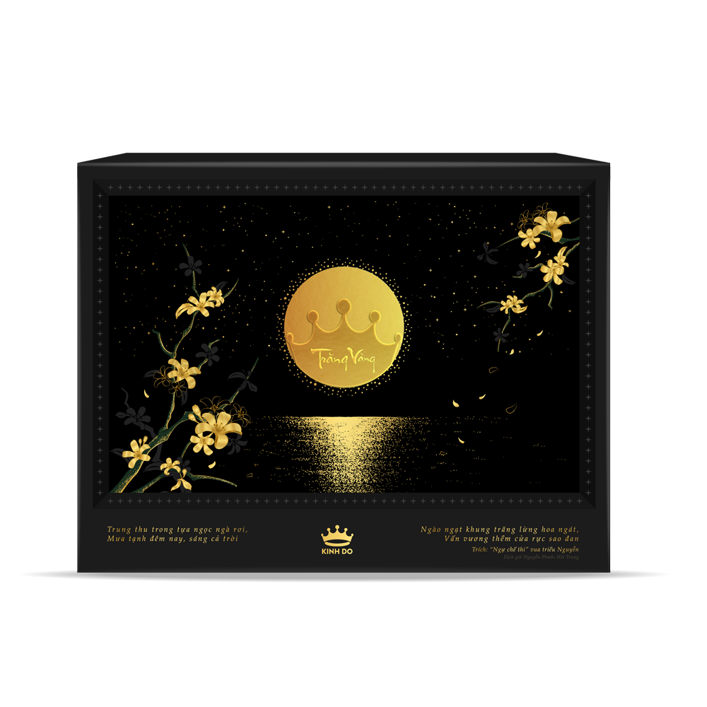 Trăng Vàng QUẾ HOA VỌNG NGUYỆT – Hộp 6 Bánh X 160g + Trà Ô Long 50G
