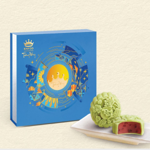 Trăng Vàng Hồng Ngọc Tâm An (Hộp Xanh) 4BX120G – Bánh Dùng Đường Ăn Kiêng