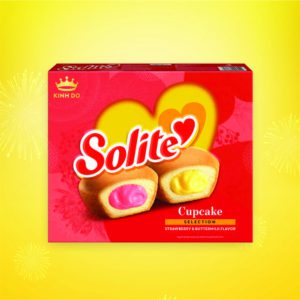 SOLITE BÁNH BÔNG LAN TRÒN KEM VỊ DÂU & VỊ BƠ SỮA - Hộp giấy 288G