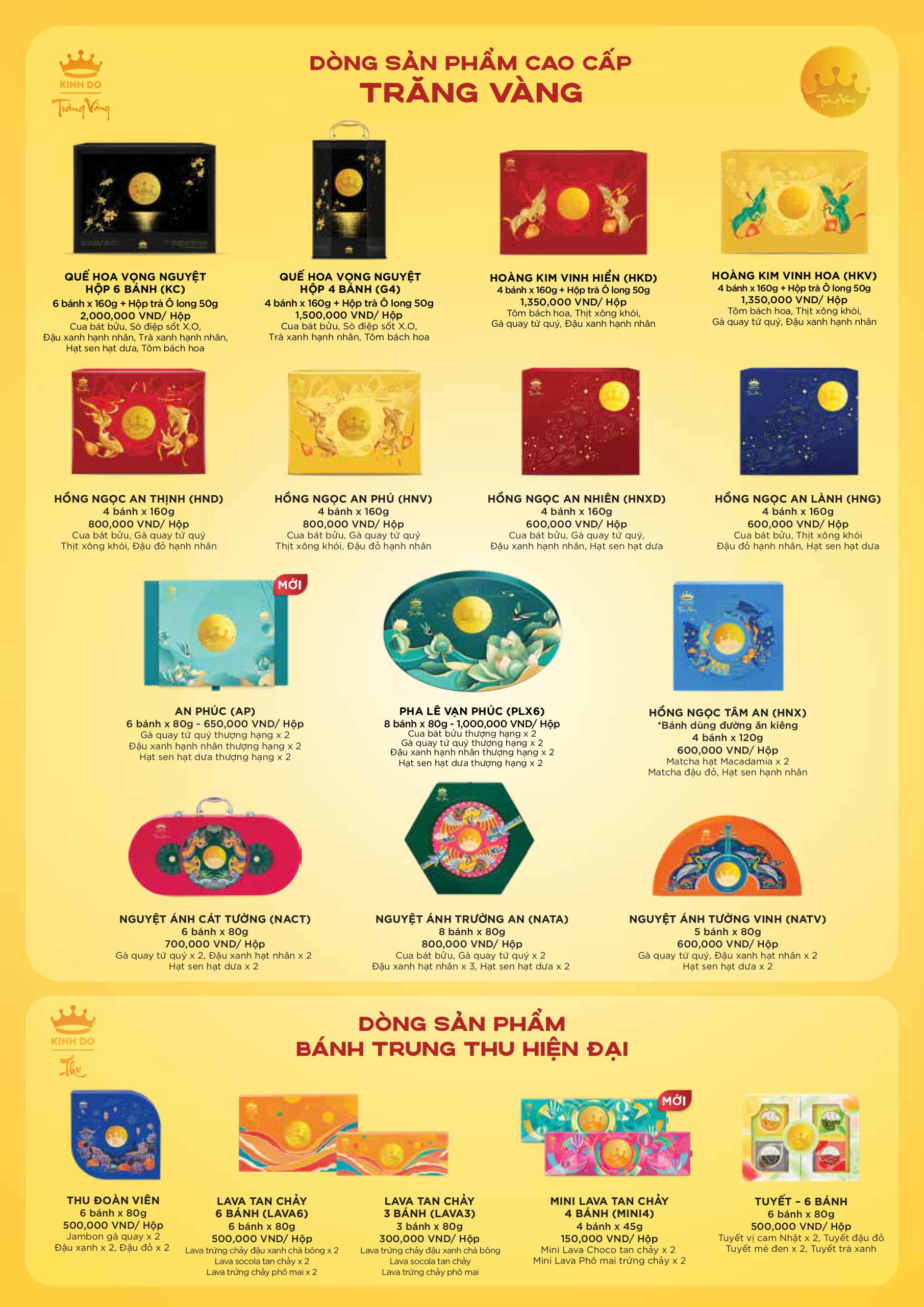 Dòng sản phẩm trăng vàng